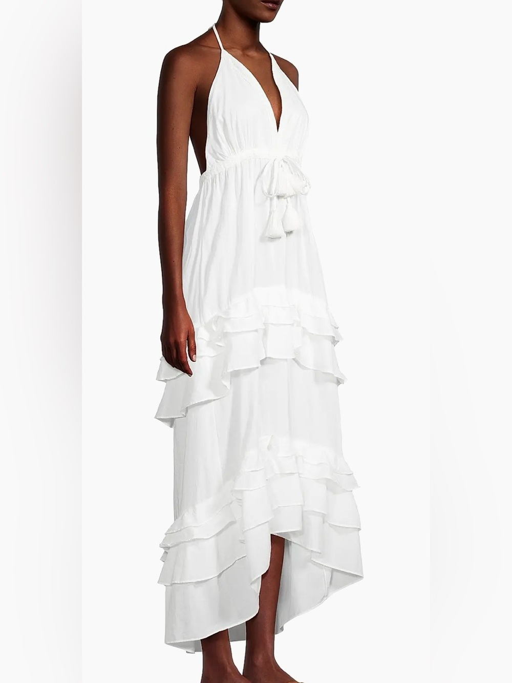 Milly Odalia Ruffled Cotton Maxi Dress Size M - Picture 2 of 6